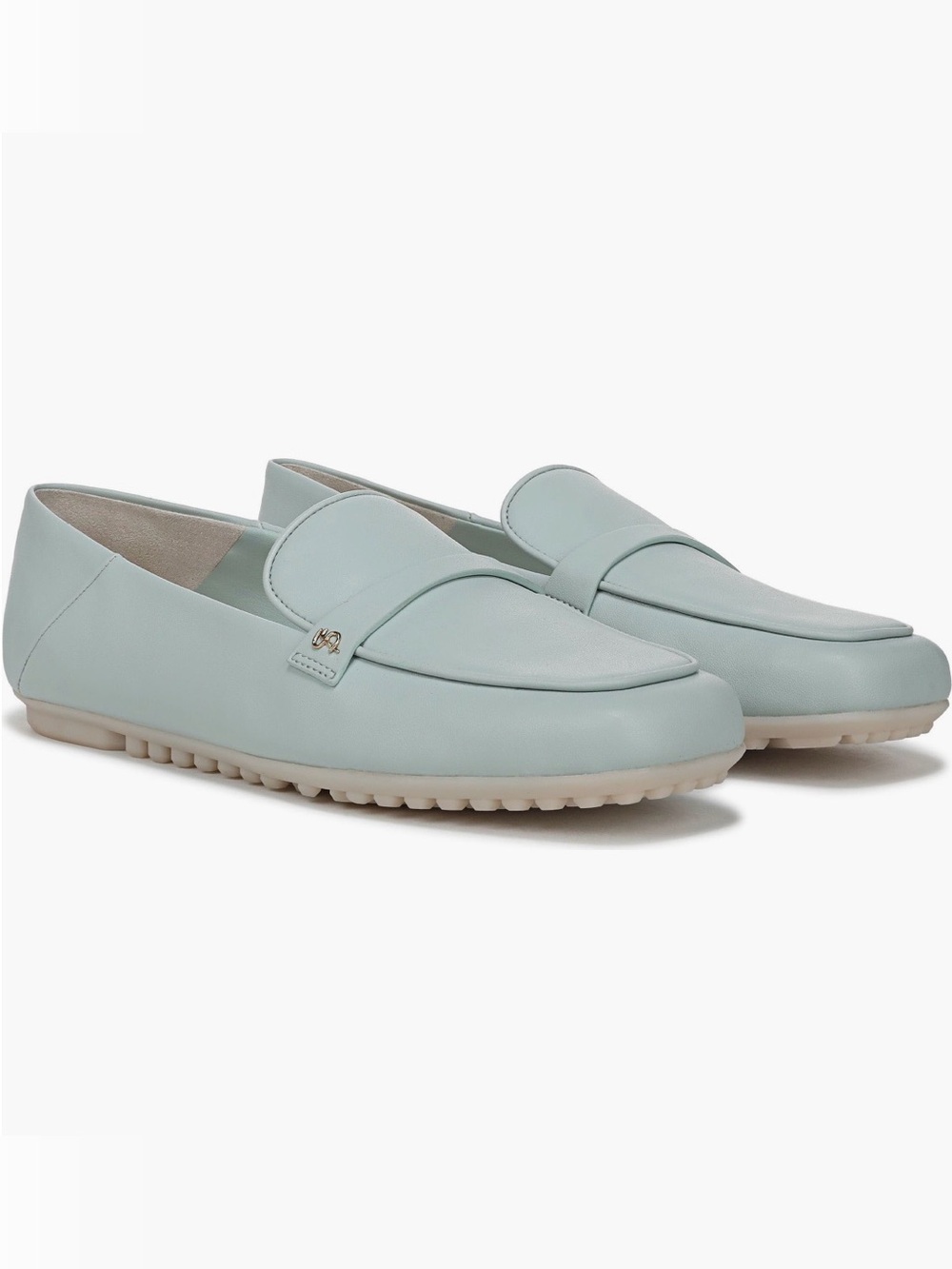 Franco Sarto Seaside Light Blue Soft Leather Penny Loafers Size 8